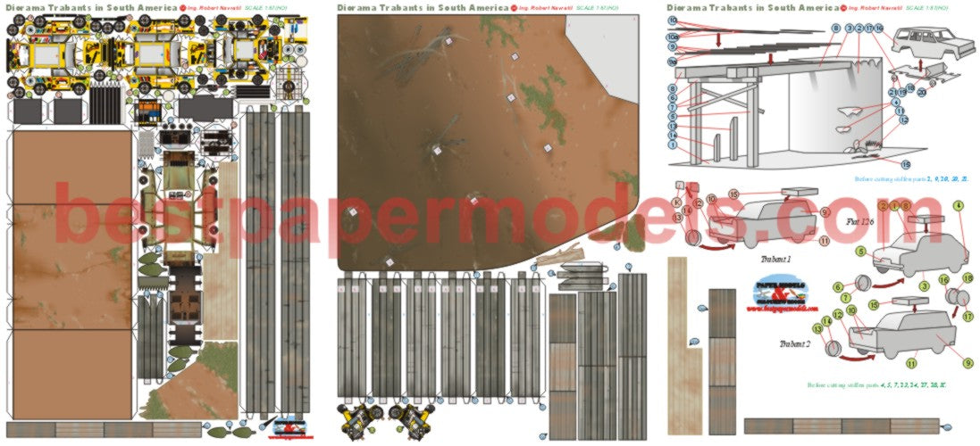 Diorama Trabants south America