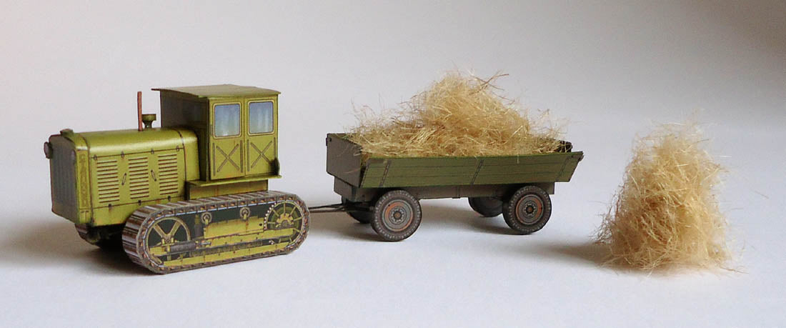 Soviet artillery tractor S-65 Stalinetz with trailer