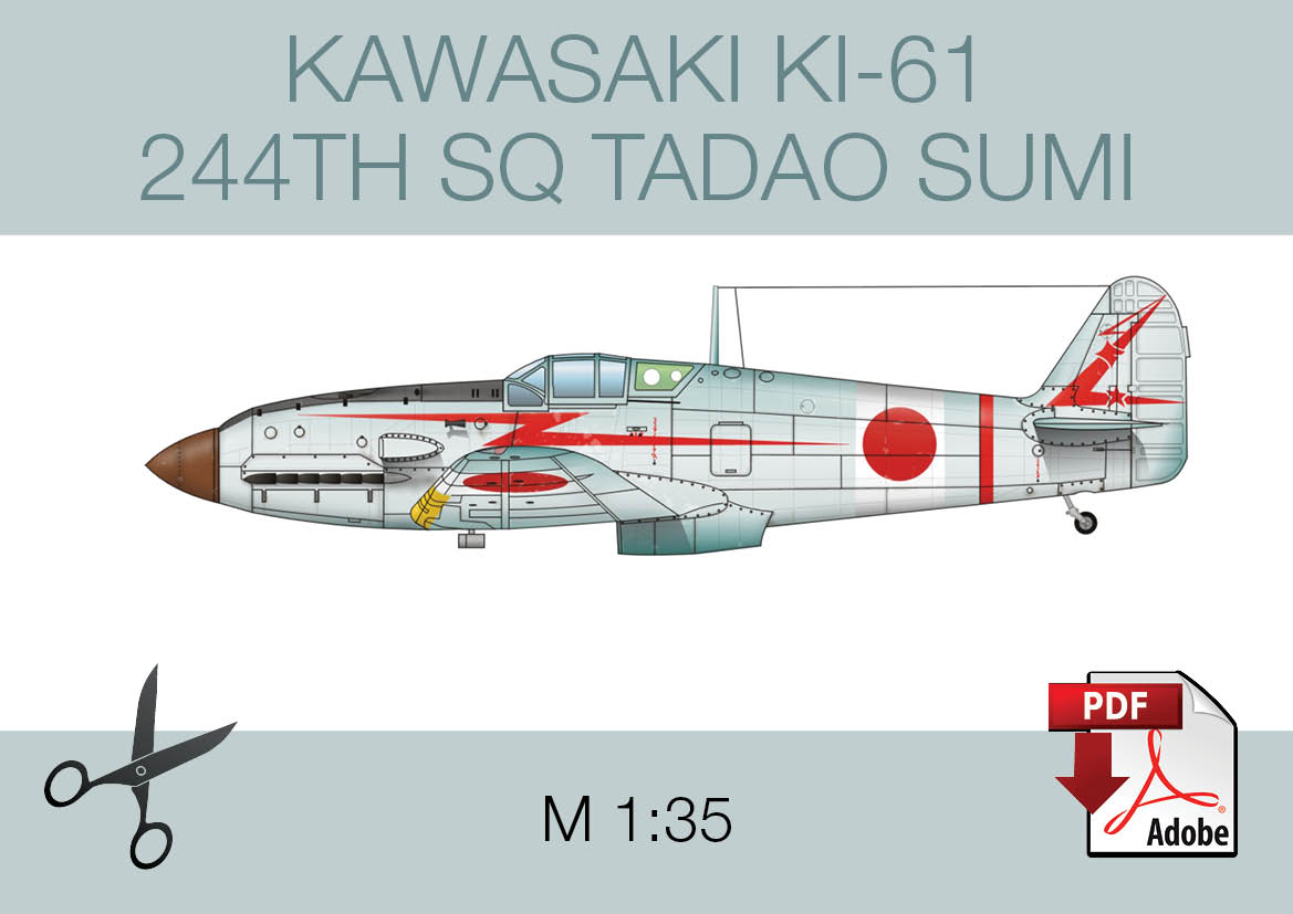 Kawasaki Ki-61 244th Sq Tadao Sumi - Papercraft airplane 