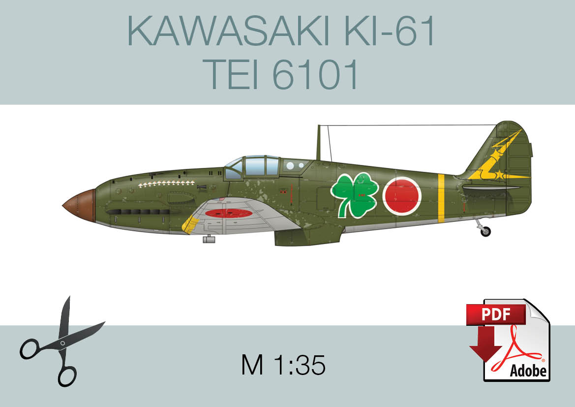 Kawasaki Ki-61 Tei 6101 - Papercraft airplane – Lobster's Papercrafts