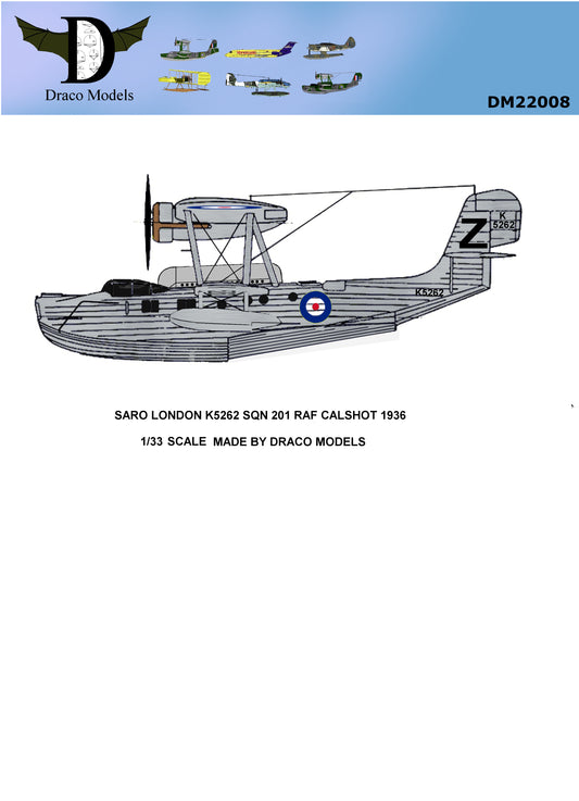 Saro London K5262 SQN 201 RAF CALSHOT 1936 1:33