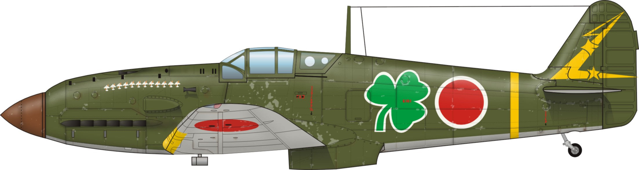 Kawasaki Ki-61 Tei 6101 - Papercraft airplane – Lobster's Papercrafts